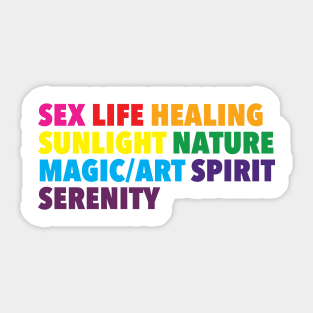 Pride Flag ( original 8 color meanings ) Sticker